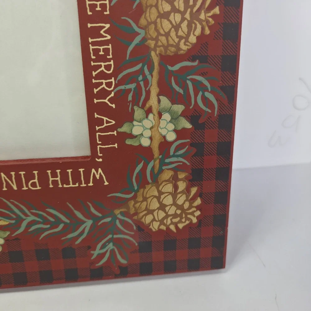 Danielson Designs Picture Frame Christmas Decor Red Pine and Berry Table Wall